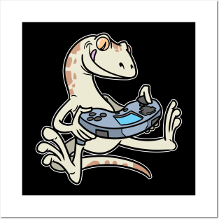 Gaming Gamer Gecko Controller Lizards Posters and Art